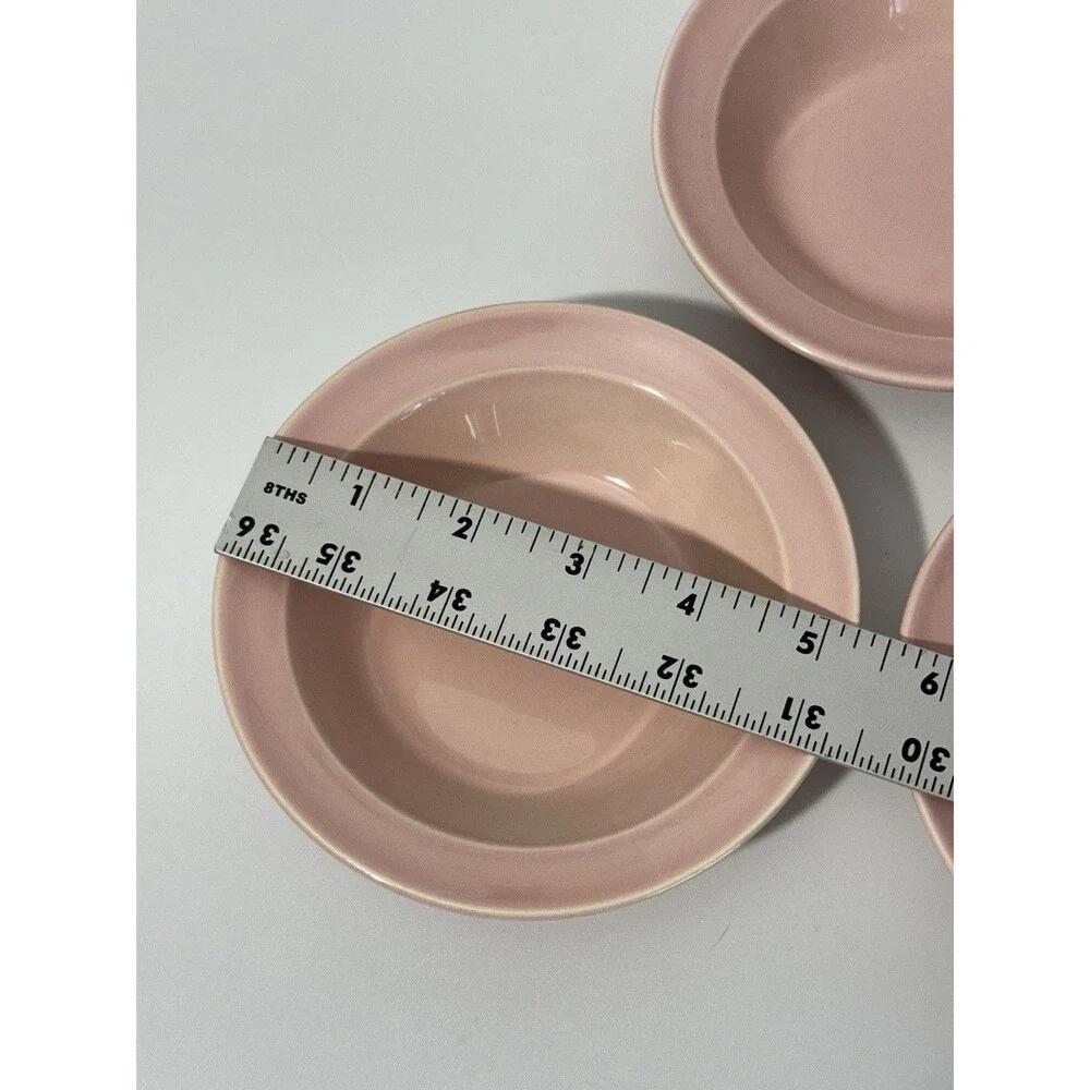 LuRay Pastels Midcentury 5.25” Fruit Dessert Bowls Set of 3 Vintage Pink